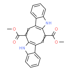 ChemSpider 2D Image | Dimethyl 5,12-dihydroindolo[2',3':5,6]cycloocta[1,2-b]indole-6,13-dicarboxylate | C24H18N2O4