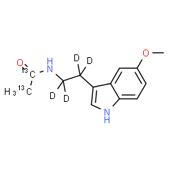 ChemSpider 2D Image | N-[2-(5-Methoxy-1H-indol-3-yl)(~2~H_4_)ethyl](~13~C_2_)acetamide | C1113C2H12D4N2O2