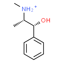 ChemSpider 2D Image | (1R,2S)-1-Hydroxy-N-methyl-1-phenyl-2-propanaminium | C10H16NO