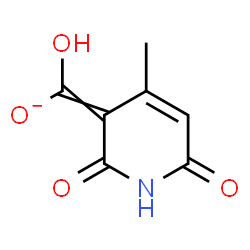 ChemSpider 2D Image | Hydroxy(4-methyl-2,6-dioxo-1,6-dihydro-3(2H)-pyridinylidene)methanolate | C7H6NO4