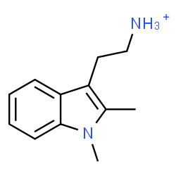 ChemSpider 2D Image | 2-(1,2-Dimethyl-1H-indol-3-yl)ethanaminium | C12H17N2