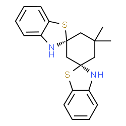ChemSpider 2D Image | (2R,3'S)-5',5'-Dimethyl-3H,3''H-dispiro[1,3-benzothiazole-2,1'-cyclohexane-3',2''-[1,3]benzothiazole] | C20H22N2S2