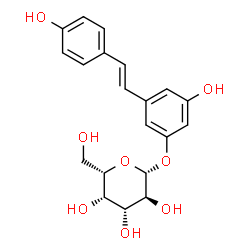 ChemSpider 2D Image | 3-Hydroxy-5-[(E)-2-(4-hydroxyphenyl)vinyl]phenyl beta-L-galactopyranoside | C20H22O8