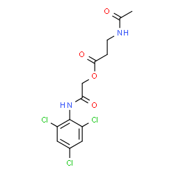 ChemSpider 2D Image | 2-Oxo-2-[(2,4,6-trichlorophenyl)amino]ethyl N-acetyl-beta-alaninate | C13H13Cl3N2O4