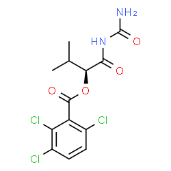 ChemSpider 2D Image | (2S)-1-(Carbamoylamino)-3-methyl-1-oxo-2-butanyl 2,3,6-trichlorobenzoate | C13H13Cl3N2O4