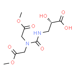 ChemSpider 2D Image | (2S)-3-{[Bis(2-methoxy-2-oxoethyl)carbamoyl]amino}-2-hydroxypropanoic acid | C10H16N2O8