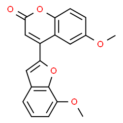 ChemSpider 2D Image | 6-Methoxy-4-(7-methoxy-1-benzofuran-2-yl)-2H-chromen-2-one | C19H14O5