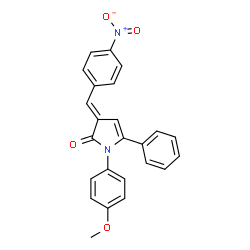 ChemSpider 2D Image | (3E)-1-(4-Methoxyphenyl)-3-(4-nitrobenzylidene)-5-phenyl-1,3-dihydro-2H-pyrrol-2-one | C24H18N2O4