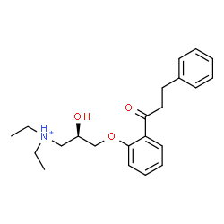 ChemSpider 2D Image | (2R)-N,N-Diethyl-2-hydroxy-3-[2-(3-phenylpropanoyl)phenoxy]-1-propanaminium | C22H30NO3