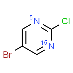 ChemSpider 2D Image | 5-Bromo-2-chloro(~15~N_2_)pyrimidine | C4H2BrCl15N2