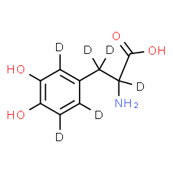 ChemSpider 2D Image | 3-Hydroxy(alpha,beta,beta,2,5,6-~2~H_6_)tyrosine | C9H5D6NO4