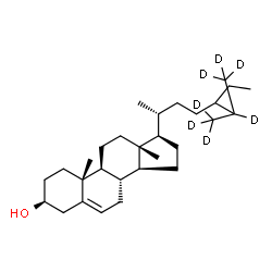 ChemSpider 2D Image | (3beta,24xi)-(25,26,26,26,27,27,27-~2~H_7_)Stigmast-5-en-3-ol | C29H43D7O