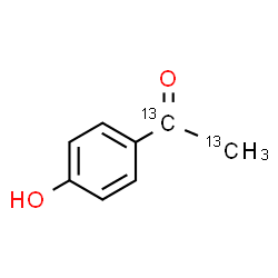 ChemSpider 2D Image | 1-(4-Hydroxyphenyl)(~13~C_2_)ethanone | C613C2H8O2