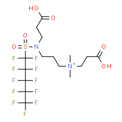 ChemSpider 2D Image | N-(2-Carboxyethyl)-3-{(2-carboxyethyl)[(undecafluoropentyl)sulfonyl]amino}-N,N-dimethyl-1-propanaminium | C16H22F11N2O6S