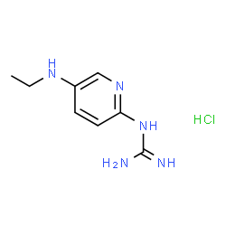 ChemSpider 2D Image | 1-[5-(Ethylamino)-2-pyridinyl]guanidine hydrochloride (1:1) | C8H14ClN5