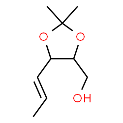 ChemSpider 2D Image | {2,2-Dimethyl-5-[(1E)-1-propen-1-yl]-1,3-dioxolan-4-yl}methanol | C9H16O3