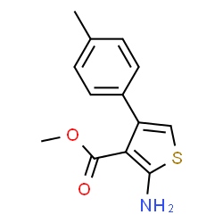 ChemSpider 2D Image | Methyl 2-amino-4-(4-methylphenyl)-3-thiophenecarboxylate | C13H13NO2S