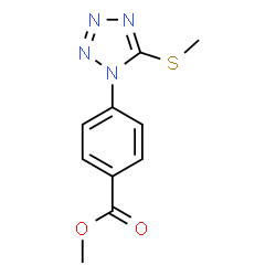 ChemSpider 2D Image | Methyl 4-[5-(methylsulfanyl)-1H-tetrazol-1-yl]benzoate | C10H10N4O2S