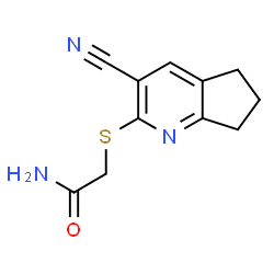 ChemSpider 2D Image | 2-[(3-Cyano-6,7-dihydro-5H-cyclopenta[b]pyridin-2-yl)thio]acetamide | C11H11N3OS