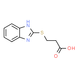 ChemSpider 2D Image | 3-(1H-Benzimidazol-2-ylsulfanyl)propanoic acid | C10H10N2O2S