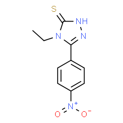 ChemSpider 2D Image | 4-ethyl-5-(4-nitrophenyl)-2H-1,2,4-triazole-3-thione | C10H10N4O2S
