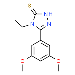 ChemSpider 2D Image | 4H-1,2,4-Triazole-3-thiol, 5-(3,5-dimethoxyphenyl)-4-ethyl- | C12H15N3O2S