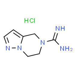 ChemSpider 2D Image | 6,7-Dihydropyrazolo[1,5-a]pyrazine-5(4H)-carboximidamide hydrochloride (1:1) | C7H12ClN5