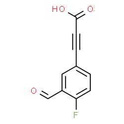 ChemSpider 2D Image | 3-(4-Fluoro-3-formylphenyl)-2-propynoic acid | C10H5FO3