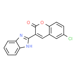 ChemSpider 2D Image | 3-(1H-Benzimidazol-2-yl)-6-chloro-2H-chromen-2-one | C16H9ClN2O2