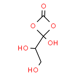 ChemSpider 2D Image | 4-(1,2-Dihydroxyethyl)-4-hydroxy-1,3-dioxetan-2-one | C4H6O6