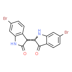ChemSpider 2D Image | (3E)-6-Bromo-3-(6-bromo-3-oxo-1,3-dihydro-2H-indol-2-ylidene)-1,3-dihydro-2H-indol-2-one | C16H8Br2N2O2