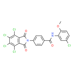 ChemSpider 2D Image | N-(5-Chloro-2-methoxyphenyl)-4-(4,5,6,7-tetrachloro-1,3-dioxo-1,3-dihydro-2H-isoindol-2-yl)benzamide | C22H11Cl5N2O4