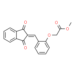 ChemSpider 2D Image | Methyl {2-[(1,3-dioxo-1,3-dihydro-2H-inden-2-ylidene)methyl]phenoxy}acetate | C19H14O5