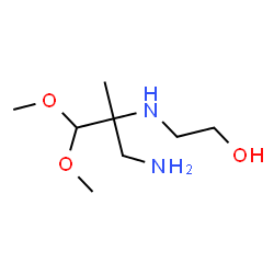 ChemSpider 2D Image | 2-[(3-Amino-1,1-dimethoxy-2-methyl-2-propanyl)amino]ethanol | C8H20N2O3