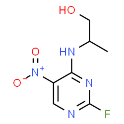 ChemSpider 2D Image | 2-[(2-Fluoro-5-nitro-4-pyrimidinyl)amino]-1-propanol | C7H9FN4O3