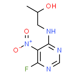 ChemSpider 2D Image | 1-[(6-Fluoro-5-nitro-4-pyrimidinyl)amino]-2-propanol | C7H9FN4O3