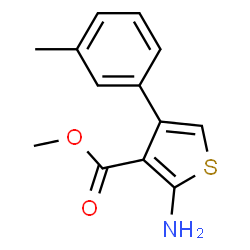 ChemSpider 2D Image | Methyl 2-amino-4-(3-methylphenyl)-3-thiophenecarboxylate | C13H13NO2S