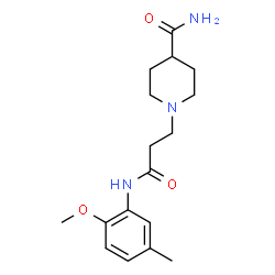 ChemSpider 2D Image | 1-{3-[(2-Methoxy-5-methylphenyl)amino]-3-oxopropyl}-4-piperidinecarboxamide | C17H25N3O3