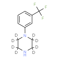 ChemSpider 2D Image | 1-[3-(Trifluoromethyl)phenyl](2,2,3,3,5,5,6,6-~2~H_8_)piperazine | C11H5D8F3N2