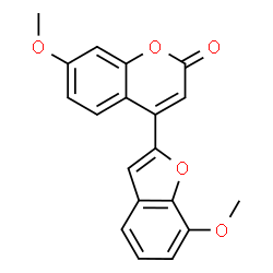 ChemSpider 2D Image | 7-Methoxy-4-(7-methoxy-1-benzofuran-2-yl)-2H-chromen-2-one | C19H14O5