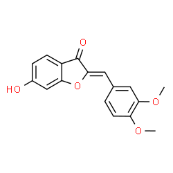 ChemSpider 2D Image | (2Z)-2-(3,4-Dimethoxybenzylidene)-6-hydroxy-1-benzofuran-3(2H)-one | C17H14O5