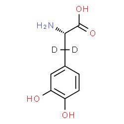 ChemSpider 2D Image | 3-Hydroxy-L-(beta,beta-~2~H_2_)tyrosine | C9H9D2NO4