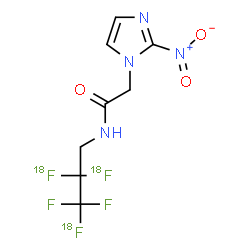 ChemSpider 2D Image | N-{3,3-Difluoro-2,2,3-tris[(~18~F)fluoro]propyl}-2-(2-nitro-1H-imidazol-1-yl)acetamide | C8H7F218F3N4O3