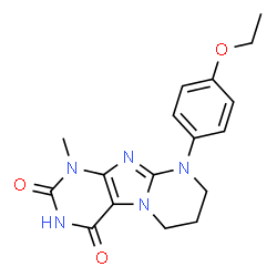 ChemSpider 2D Image | 9-(4-ethoxyphenyl)-1-methyl-7,8-dihydro-6H-purino[8,7-b]pyrimidine-2,4-dione | C17H19N5O3
