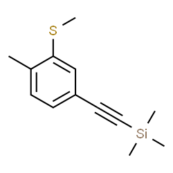 ChemSpider 2D Image | Trimethyl{[4-methyl-3-(methylsulfanyl)phenyl]ethynyl}silane | C13H18SSi