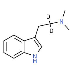 ChemSpider 2D Image | 2-(1H-Indol-3-yl)-N,N-dimethyl(1,1-~2~H_2_)ethanamine | C12H14D2N2