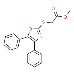 ChemSpider 2D Image | Methyl [(4,5-diphenyl-1,3-oxazol-2-yl)sulfanyl]acetate | C18H15NO3S