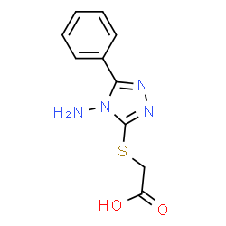 ChemSpider 2D Image | [(4-amino-5-phenyl-1,2,4-triazol-3-yl)sulfanyl]acetic acid | C10H10N4O2S