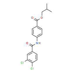 ChemSpider 2D Image | Isobutyl 4-[(3,4-dichlorobenzoyl)amino]benzoate | C18H17Cl2NO3