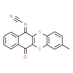 ChemSpider 2D Image | [(6E)-2-Methyl-11-oxobenzo[b]thianthren-6(11H)-ylidene]cyanamide | C18H10N2OS2